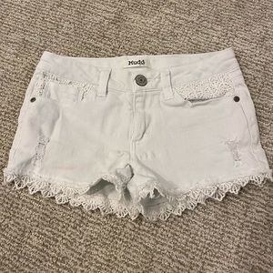 Girls White jean shorts Mudd brand
